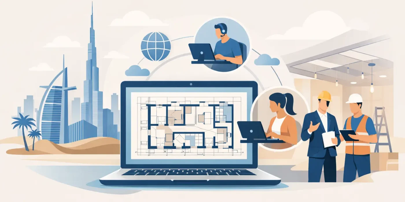 Outsourced CAD Drafting UAE for Fit-Out Teams